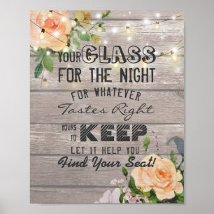 Poster Verre mariage Pour La Nuit Trouvez Votre Siège