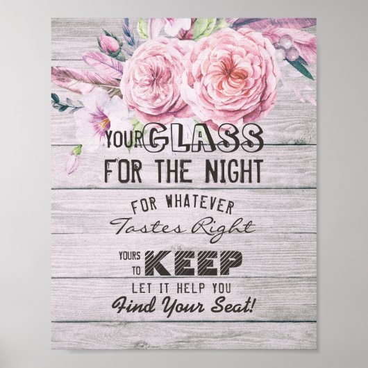 Poster Verre mariage Pour La Nuit Trouvez Votre Siège (Devant)