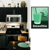 Poster Verre Noir, Blanc, Vert Cuisine Mur Art