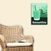 Poster Verre Noir, Blanc, Vert Cuisine Mur Art