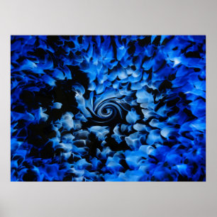 Poster Verre Noir Et Bleu Abstrait