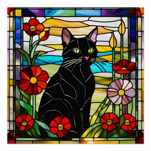 Poster Verre noir pour chat (Devant)