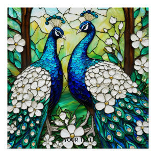 Poster Verre Peacock Cute Imaginaire