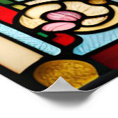 Poster Verre Trait Rose Design de jardin (Coin)