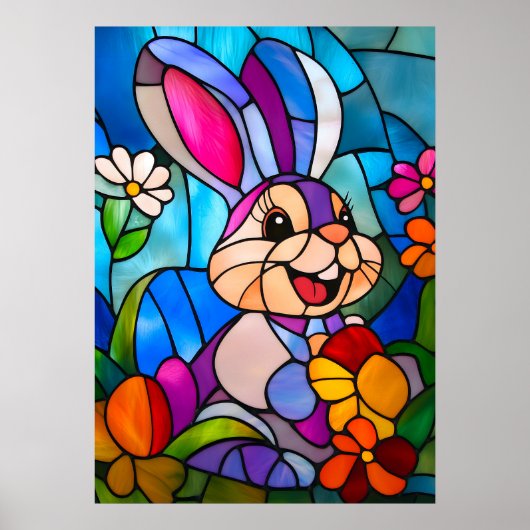 Poster Verre Trait Trait De Pâques Mignonne (Devant)