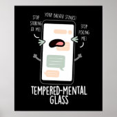 Poster Verre trempé mental Funny Cellphone Pun Dark BG (Devant)