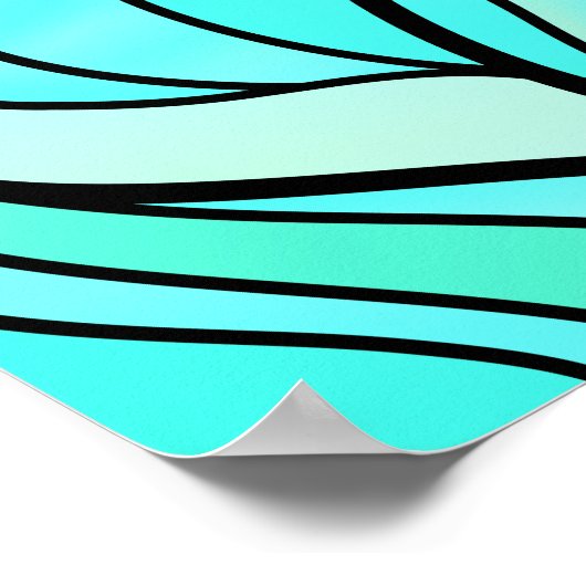 Poster Verre turquoise Abstrait (Coin)