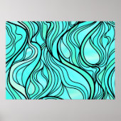 Poster Verre turquoise Abstrait (Devant)