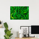 Poster Verre vert Abstrait (Bureau à domicile)