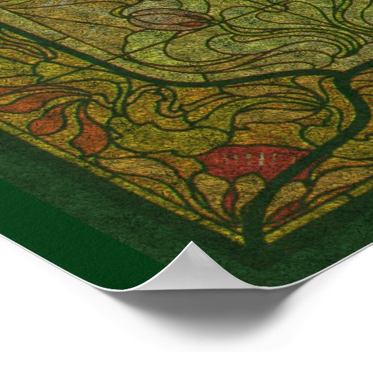 Poster Verre vert floral Art (Coin)