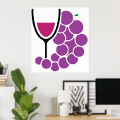 Poster Verre Vin Et Raisins (Bureau à domicile)