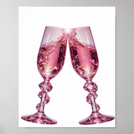 Poster VERRES À CHAMPAGNE argentés accrocheurs (Devant)