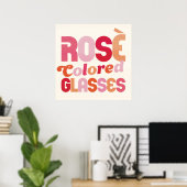 Poster "Verres Rosés" Typographie Vin Cute Art (Bureau à domicile)