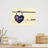 Poster Verrouillage d'amour en forme de coeur attaché à u (Cuisine)