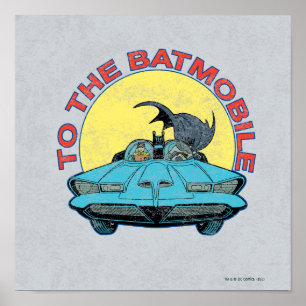 Poster Vers Batmobile - Icône Distressed