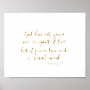 Poster Vers de bible de 2 Timothy - amour - foi - lettres