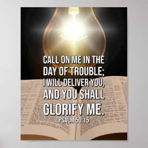 Poster Vers de bible de 50:15 de psaume