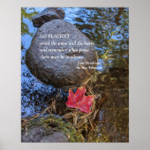 Poster Vers de Desiderata avec feuille tombée sur l'eau (Devant)