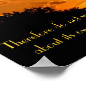 Poster vers de la bible couché de soleil Matthieu 6:34 (Coin)