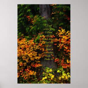 Poster Vers de l'impression w/Scripture du feuillage