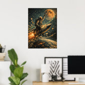 Poster Vers la Lune - Trading Astronaute, Forex, Crypto (Bureau à domicile)