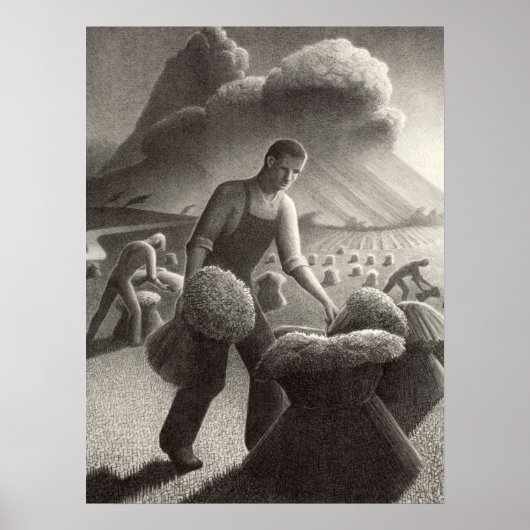 Poster Vers la tempête par Grant Wood (Devant)