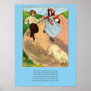 Poster Vers le marché pour acheter un cochon gras, Oie mè