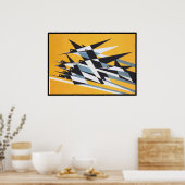 Poster Vers le succès, Oiseaux, Abstrait, Géométrique, Ré (Cuisine)