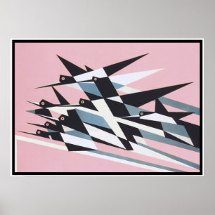 Poster Vers le succès, Oiseaux, Abstrait, Géométrique, Ré