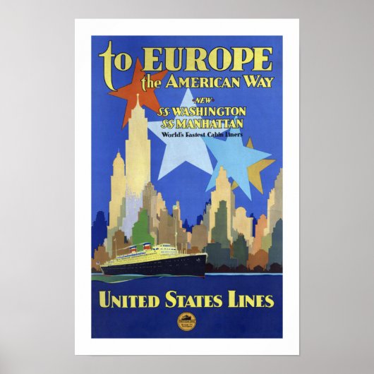 Poster Vers l'Europe La voie américaine (Devant)
