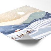 Poster Versant enneigé | Hiver à l'aquarelle (Coin)