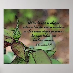 Poster Verse de la Bible espagnole - Nouvelle Créature - 