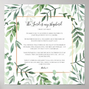 Poster Verse de la Bible, Le Seigneur est mon Berger, Psa