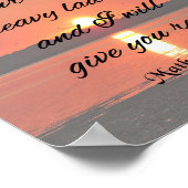 Poster Verse de la Bible, Mathew 11:28, Viens vers moi (Coin)