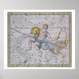 Poster Verseau et Capricorne, "d'un atlas céleste",