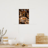 Poster Versement d'espresso doré – Mur de machine à café (Cuisine)