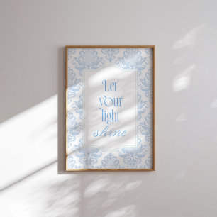 Poster Verset biblique Blue Let Your Light Shine