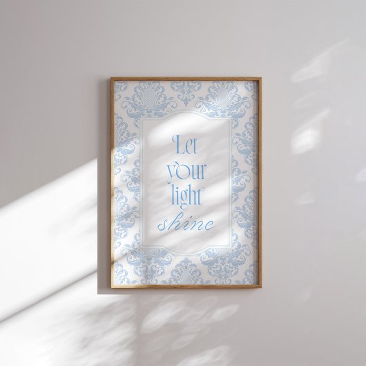 Poster Verset biblique Blue Let Your Light Shine 