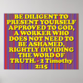 Poster verset biblique de 2 Timothée 2:15. (Devant)