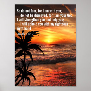 Poster Verset biblique inspirant personnalisé Océan
