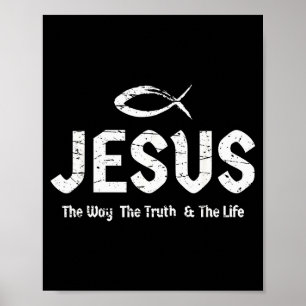 Poster Verset biblique Jean 14_6 Jésus le chemin vérité &