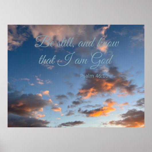 Poster Verset biblique Psaume 46:10 (Devant)