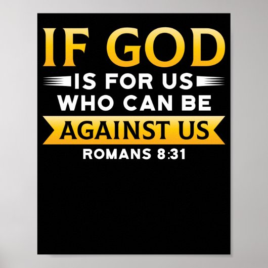 Poster Verset biblique Si Dieu Est Pour Nous Qui Peuvent (Devant)