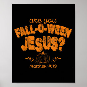 Poster Verset de Jésus citrouille chrétien automne
