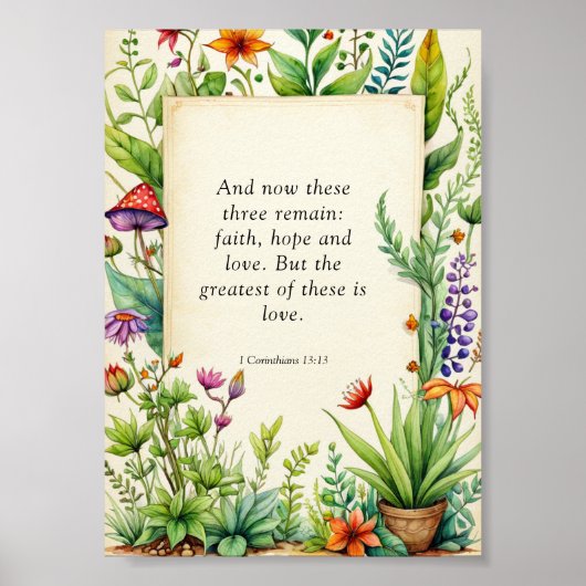 Poster Verset de la Bible 1 Corinthiens 13:13 (Devant)