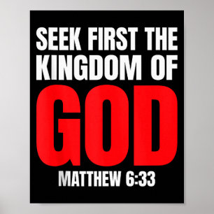 Poster Verset de la Bible Cherchez d'abord le royaume de 