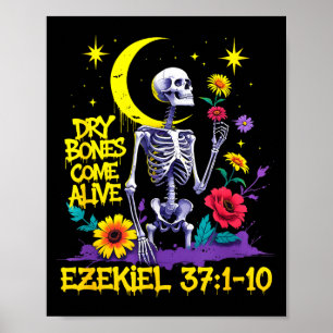 Poster Verset de la Bible chrétienne Les os secs revienne