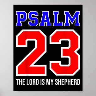 Poster Verset de la Bible chrétienne Psaume 23 Le Seigneu