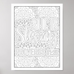 Poster Verset de la Bible/Coloration des adultes chrétien