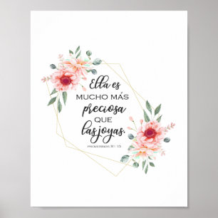 Poster verset de la Bible espagnole Proverbios 31:10